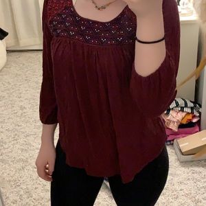 long sleeve flowy lucky brand shirt